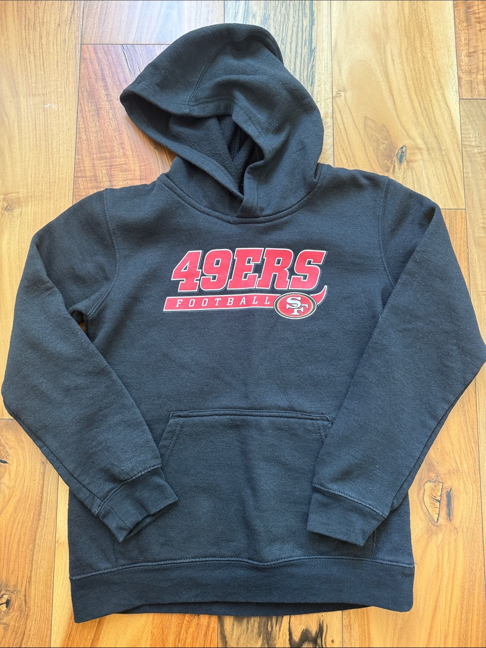 49ers Football Black Pullover Hoodie - Boy’s Team Fleece